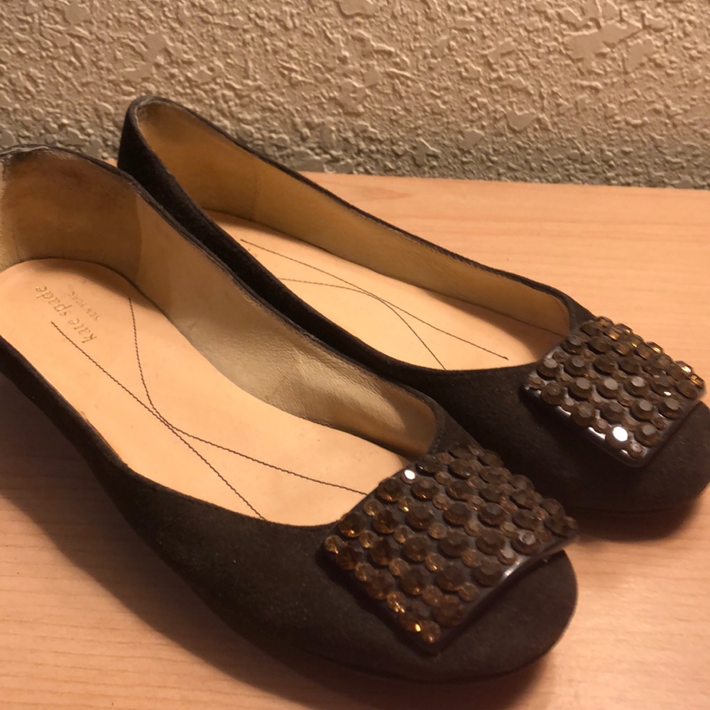 Kate Spade suede brown flats